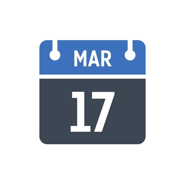 Março Ícone Data Calendário Ilustração Vetorial Estilo Plano Data Dia —  Vetores de Stock