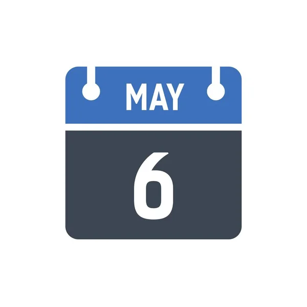 Мая Значок Даты Календаря Векторная Иллюстрация Плоский Стиль Дата День — стоковый вектор