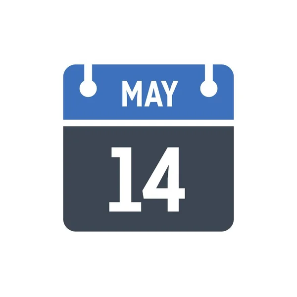 Мая Значок Даты Календаря Векторная Иллюстрация Плоский Стиль Дата День — стоковый вектор