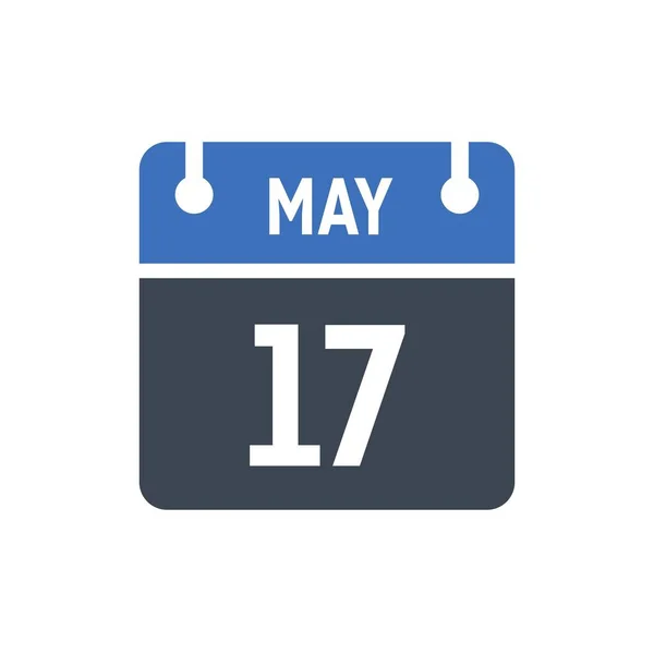 Μαΐου Εικονίδιο Ημερολογίου Εικονογράφηση Διάνυσμα Επίπεδο Στυλ Ημερομηνία Ημέρα Του — Διανυσματικό Αρχείο