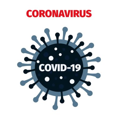 Coronavirus ikonu. Viral enfeksiyon konsepti. Vektör illüstrasyonu beyaz arkaplanda izole edildi.