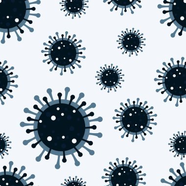 Coronavirus kusursuz desen. Virüs enfeksiyonu arka planda. Vektör illüstrasyonu.