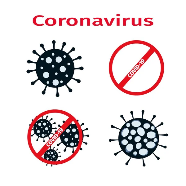 Coronavirüs simgeleri ayarlandı. Tıp ve sağlık hizmetleri kavramı. İzole ögelere sahip vektör illüstrasyonu.
