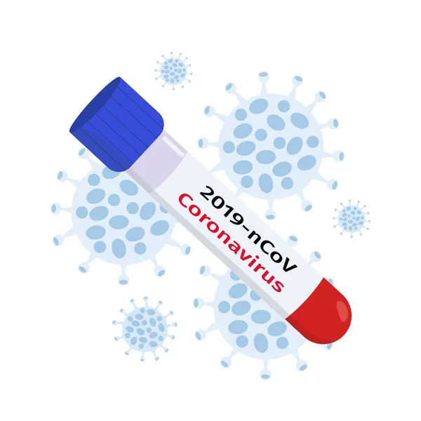 Blodprov Från Covid Coronavirus Global Epidemisk Medvetenhet Vektor Illustration Platt — Stock vektor