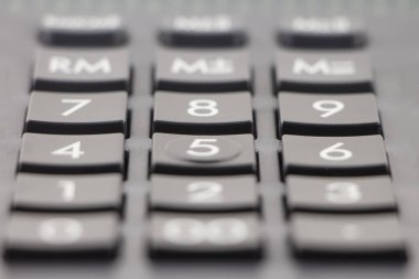 Hesap makinesi klavye. Yumuşak odak.