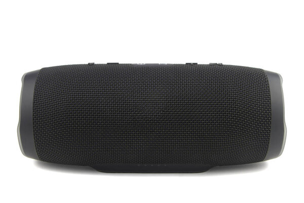 Portable acoustics bluetooth. Isolated.