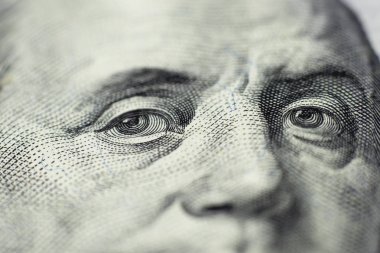 Benjamin Franklin'in göz yüz dolar bill. Benjamin Fran