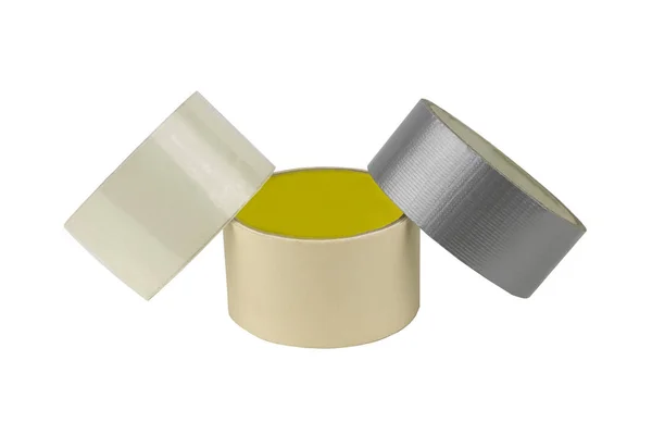 Rollos de cinta adhesiva de color sobre fondo blanco —  Fotos de Stock