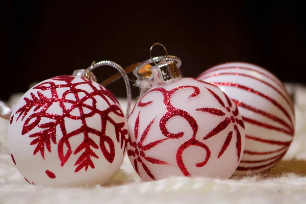 Boules Noël Sur Fond Clair — Photo