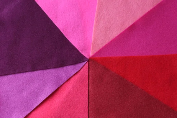 Hintergrund Aus Verschiedenen Farbdreiecken Filz Abstrakte Komposition Leuchtenden Farben — Stockfoto