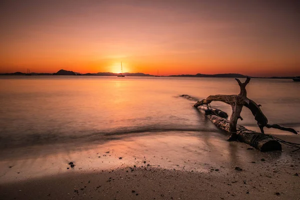 Günbatımı Koh Yao Yai Phang Nga Tayland Içinde Deniz Manzarası — Stok fotoğraf