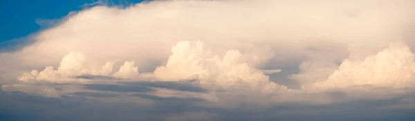 Panorama Beautiful Abstract Cumulonimbus Cloud Morning Background Forecast Meteorology Concept — Stock Photo, Image