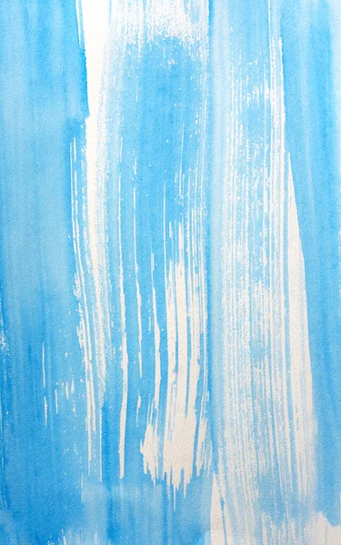 Aquarell Hintergrund Füllen Blau Schöne Bewegung Pinsel Auf Aquarellpapier Handarbeit — Stockfoto