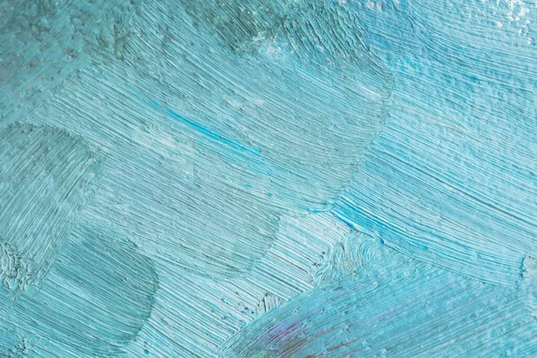 Yağlı Boyalı Mavi Bir Arka Plan Güzel Fırça Darbeleri Yakın — Stok fotoğraf