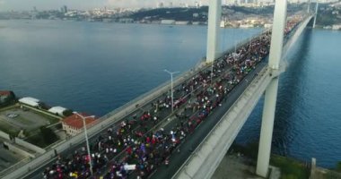 Istanbul Boğaziçi Köprüsü EURASIA Marathon havadan görünümü 13