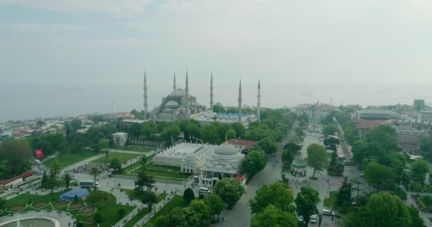 Istanbul Historiska Halvön Och Sultan Ahmet Blå Moskén — Stockvideo