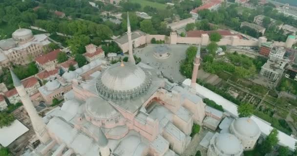 Peninsula Istorică Istanbul Hagia Sophia Aerial View — Videoclip de stoc