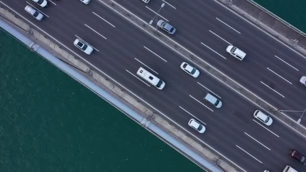 Istanbul Ponte Sul Bosforo Traffico Vista Aerea Dall Alto Verso — Video Stock