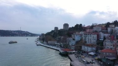Istanbul Boğaz'ın eski Rumeli Hisarı havadan görünümü