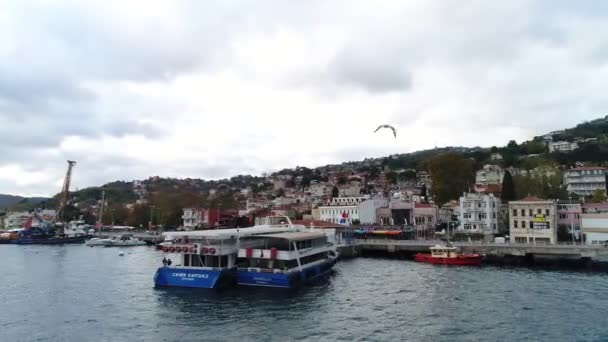 Muelle Ferryboats Acoplados — Vídeos de Stock