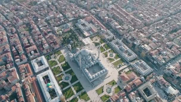Istanbul Fatih Mosque Marmara Sea Aerial View — Stock Video