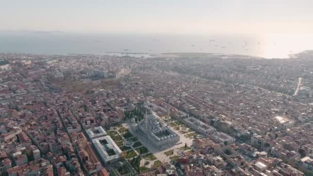 Istanbul Fatih Moskén Och Marmarasjön Flygfoto — Stockvideo