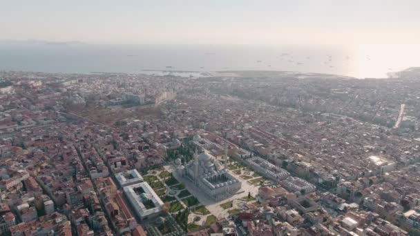 Estambul Mezquita Fátima Mar Mármara Vista Aérea — Vídeo de stock