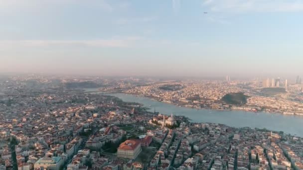 Widok Lotu Ptaka Golden Horn Istanbul — Wideo stockowe