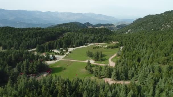 Nature Forest Mountains Lake Aerial View — Stock Video