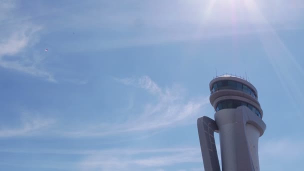 Festival Aviación Paracaídas Torre Aeropuerto — Vídeo de stock