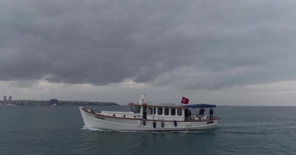 Bateau Voile Bosphore Vue Aérienne — Video