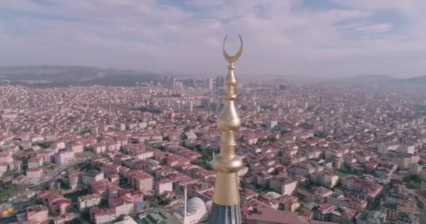 イスタンブール チャムルジャ モスク アレムとボスポラス海峡の航空写真ビュー — ストック動画