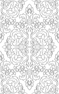 Vektör çiçek desenli. Tekstil, şal, duvar kağıdı, halı için oryantal şablon. 