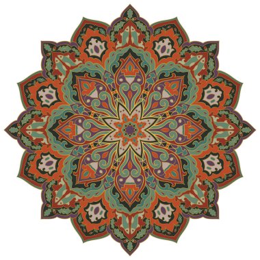 Vektör soyut mandala. Tasarım öğesi. Oryantal zarif süsleme.