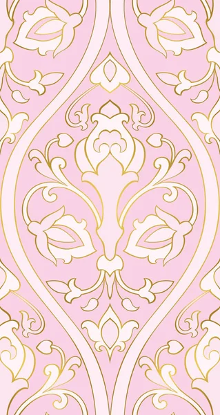 Patrón Abstracto Oriental Adorno Rosa Vectorial Para Textil Chal Alfombra — Archivo Imágenes Vectoriales