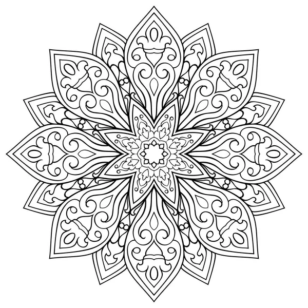 Vektor Mandala Elszigetelt Fehér Background Keleti Etnikai Dísz Szőnyeg Bármilyen — Stock Vector