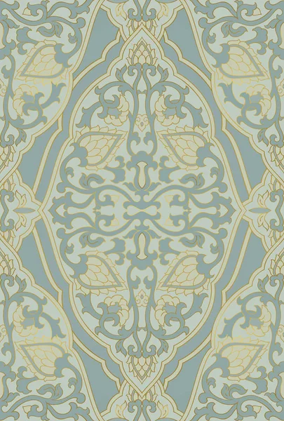 Pola Abstrak Ornamen Filigree Mulus Templat Biru Untuk Wallpaper Tekstil - Stok Vektor