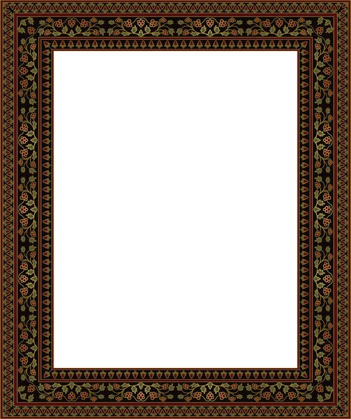 Oryantal renkli çiçek süsleme. Çerçeve, kartı, kenarlık için şablon. Metniniz için yer ile vektör desen.