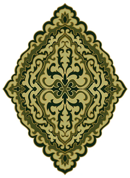 Зеленый Медальон Дизайна Шаблон Ковра Обоев Текстиля Векторный Цветовой Узор — стоковый вектор