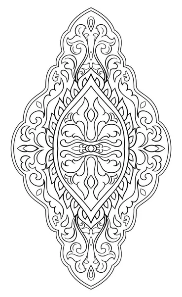 Medallón Blanco Negro Para Diseño Plantilla Para Alfombra Papel Pintado — Vector de stock