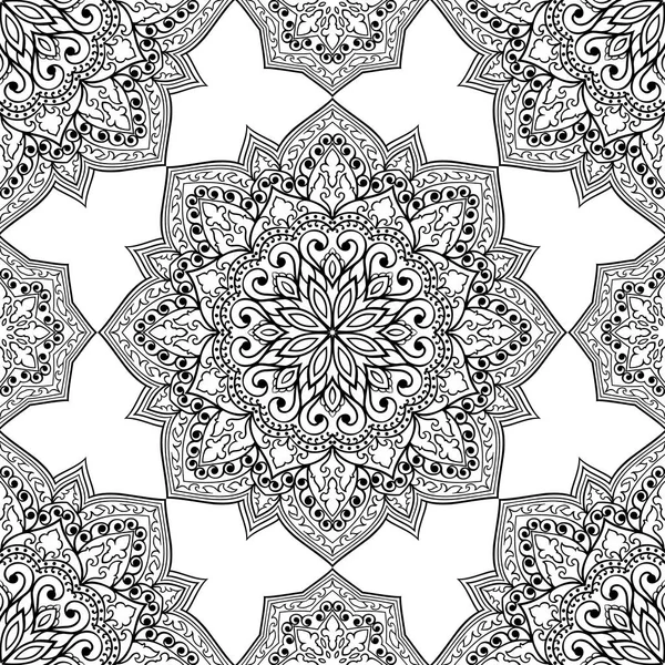 Fond Vectoriel Sans Couture Modèle Avec Des Mandalas Ornement Oriental — Image vectorielle