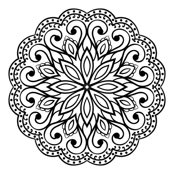 Vettore Mandala Semplice Isolato Sfondo Bianco Ornamento Etnico Orientale Modello — Vettoriale Stock