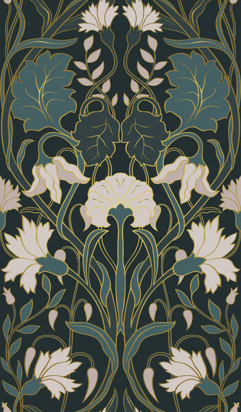 Patrón Floral Para Papel Pintado — Vector de stock