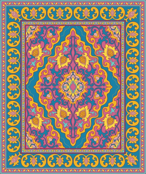 Ornamento Abstracto Oriental Plantilla Colorida Para Alfombra Textil Patrón Indio — Vector de stock