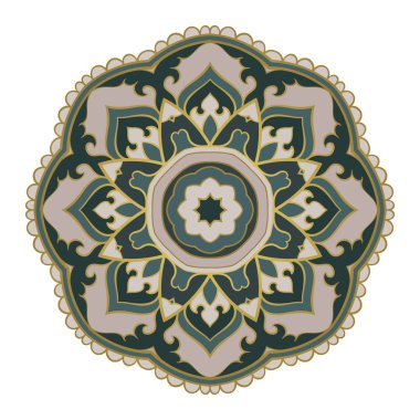 Vektör soyut mandala. Tasarım öğesi. Oryantal zarif süsleme.