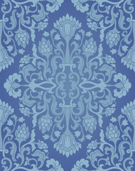 Patrón floral azul. — Archivo Imágenes Vectoriales