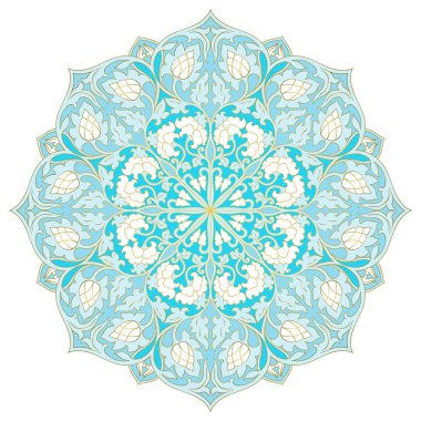 Mavi çiçekli mandala.