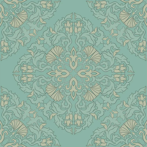 Motif floral turquoise . — Image vectorielle