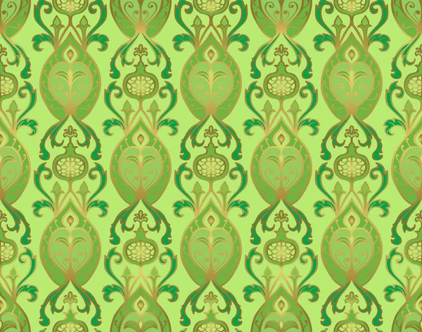 ザクロの花緑のパターン. — ストックベクタ