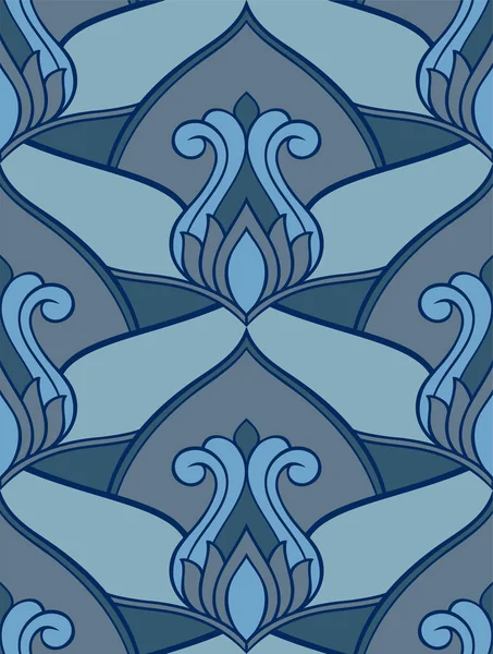 Adorno Azul Para Textil — Vector de stock